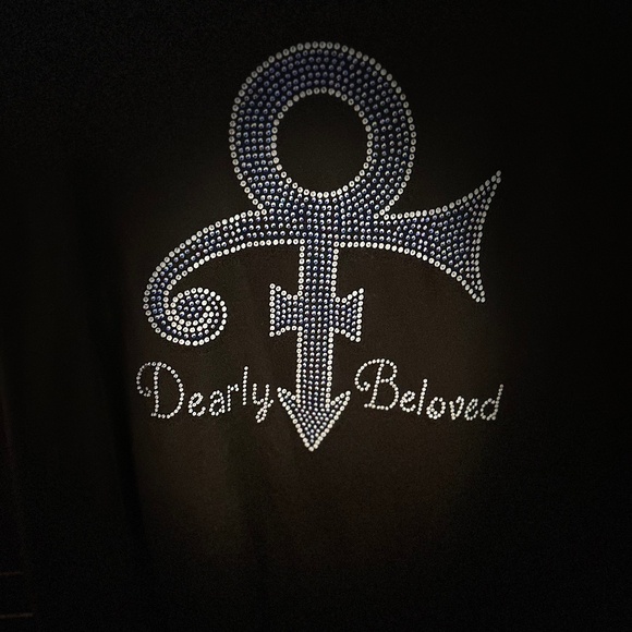 Prince Dearly Beloved Symbol Custom Rhinestone Tee XL - Picture 2 of 7